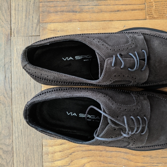 Men\'s Brown Suede Wingtip Shoes. main image 5